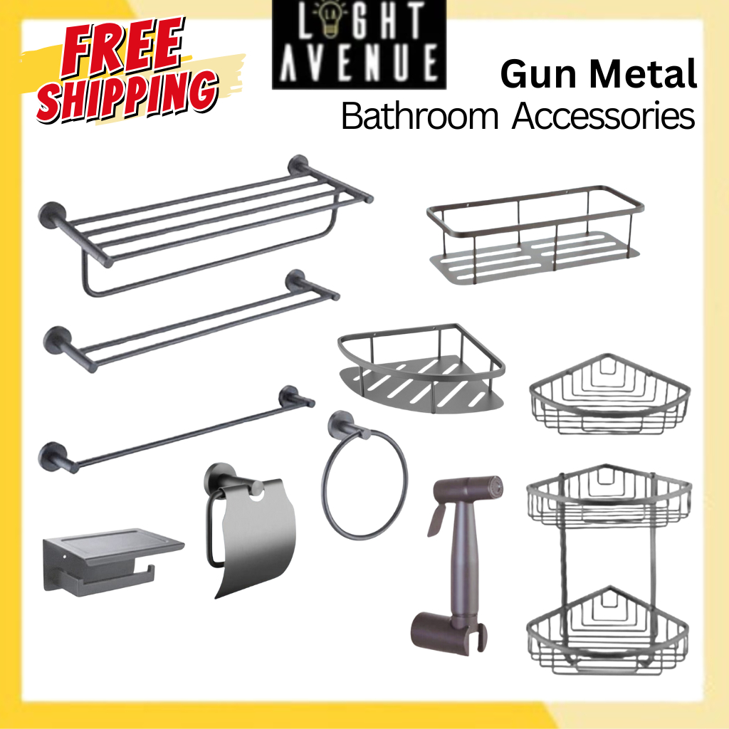 VITA collection Gun Metal Colour Stainless Steel Bathroom Accessories for toilet - bathroom ...