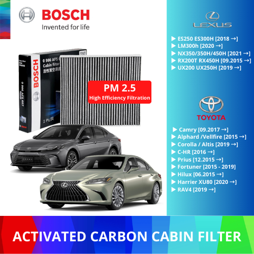 Bosch Aircon/Cabin Filter: Lexus ES LM NX RX UX & Toyota Altis Camry C ...