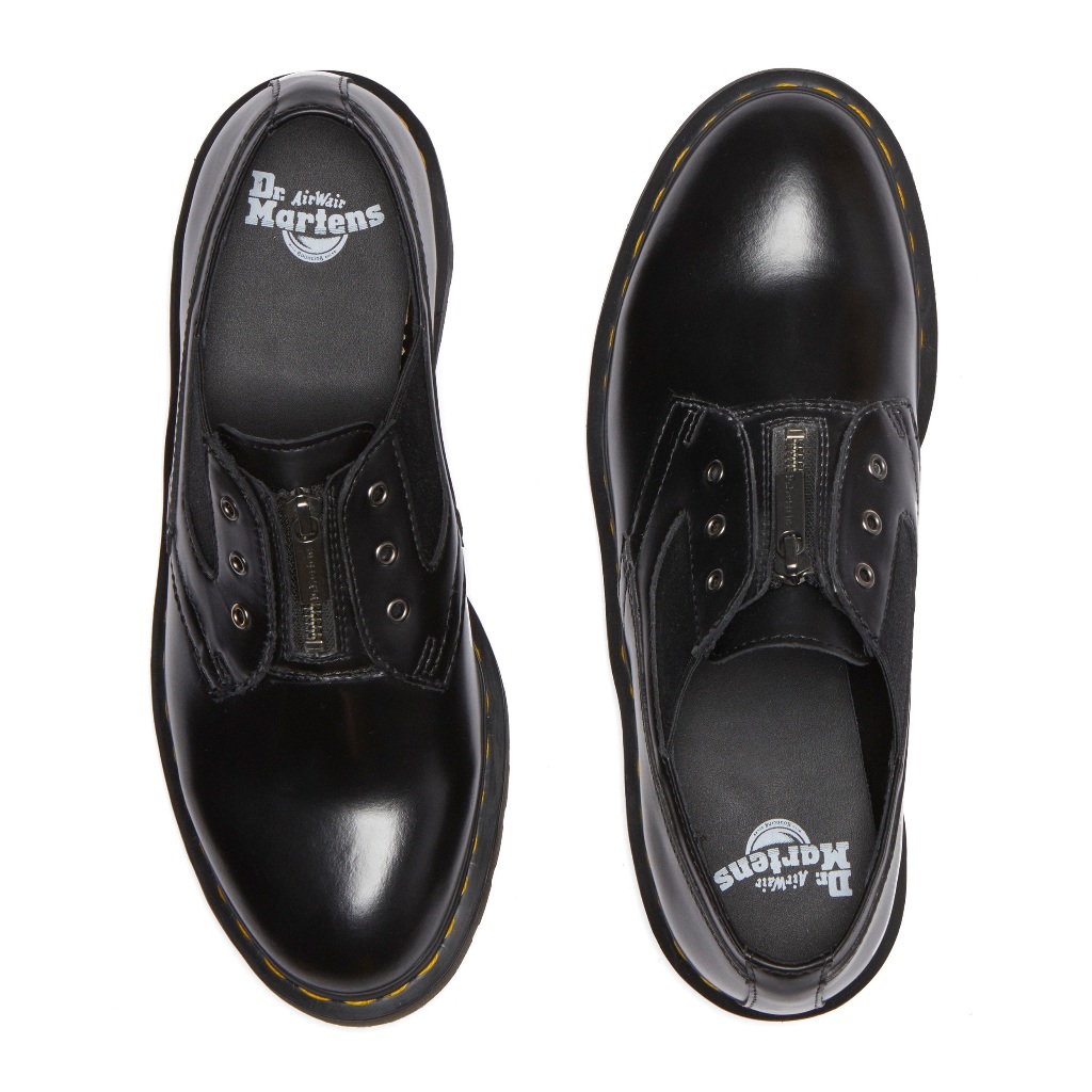 Dr. Martens 1461 Gusset Polished Smooth Leather Slip-On Oxford
