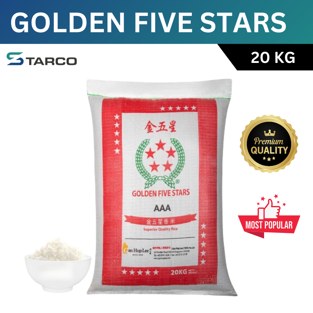 [STARCOGROUP] Golden Five Stars Rice 20kg | 金五星香米 | Shopee Singapore