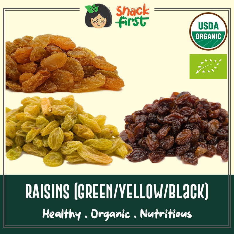 SnackFirst Raisins (Organic/Jumbo/Golden/Black/Green) 200g/ 1kg ...