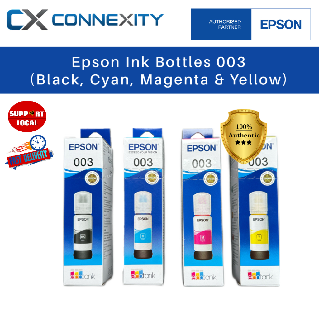 Epson 003 Ink Bottles Black Cyan Magenta Yellow Epson Ink 003 Epson 003 ...