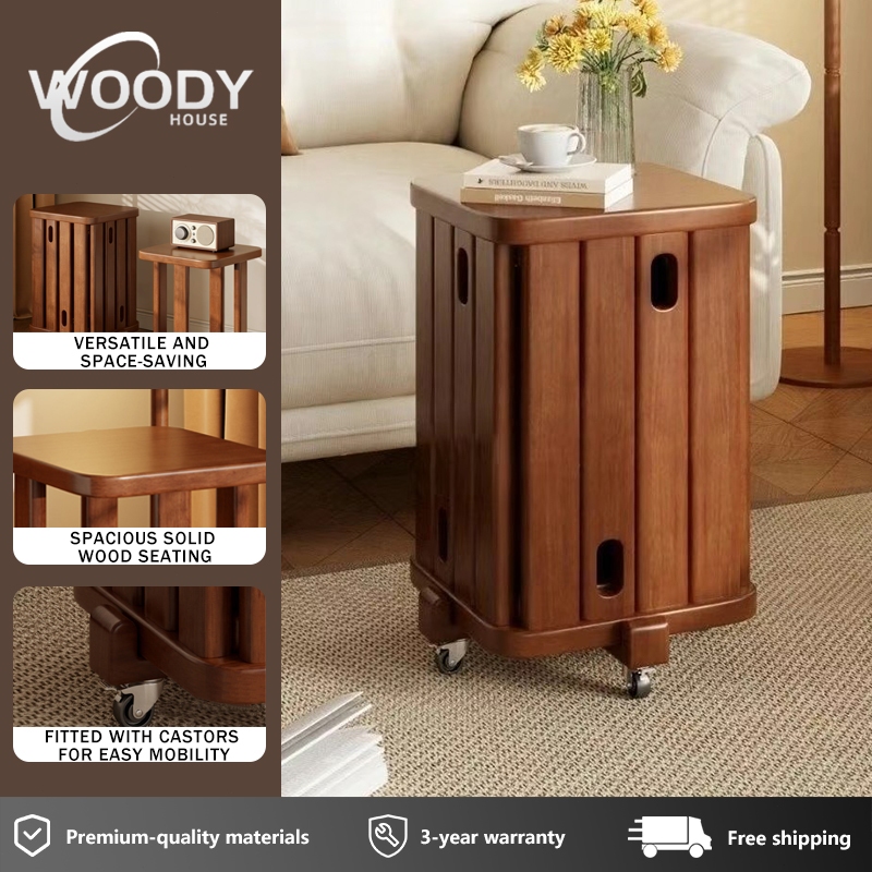 【Free Shipping】4-in-1 Stackable Stool Set Solid Wood Chair with Wheels ...