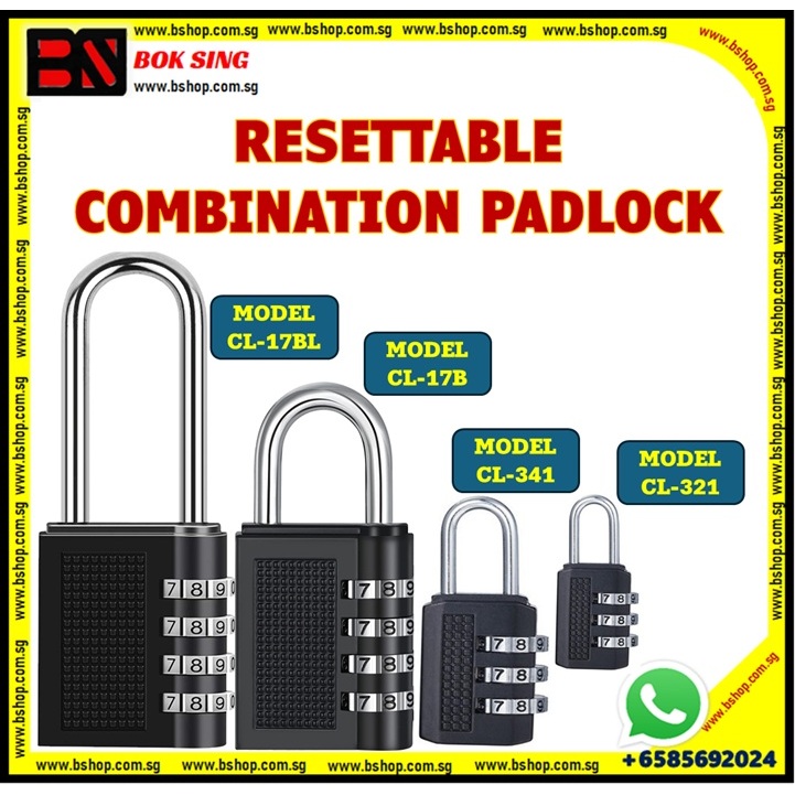 RESETTABLE COMBINATION PADLOCK / NUMBER LOCK / LONG EAR / SHORT EAR ...
