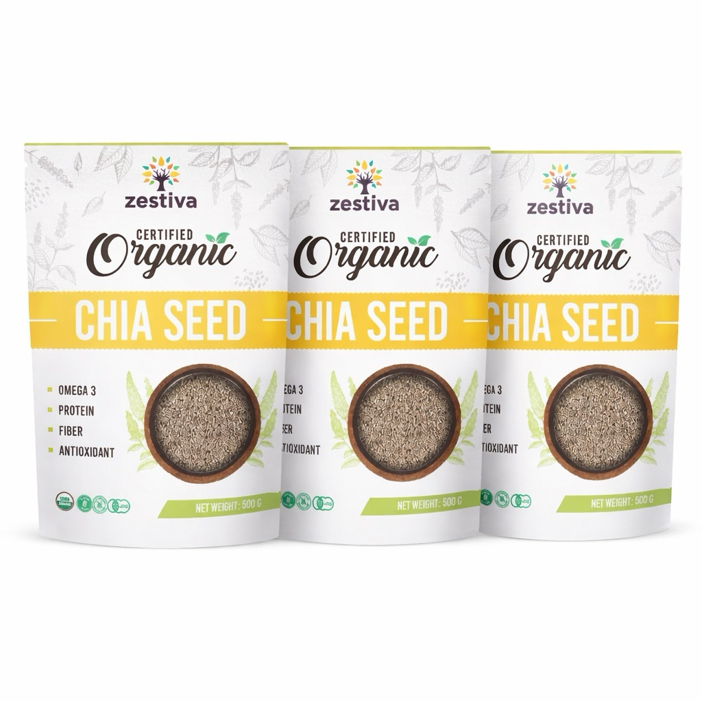 Zestiva Organic Chia Seeds 500g | Fresh New Stock | Shopee Singapore