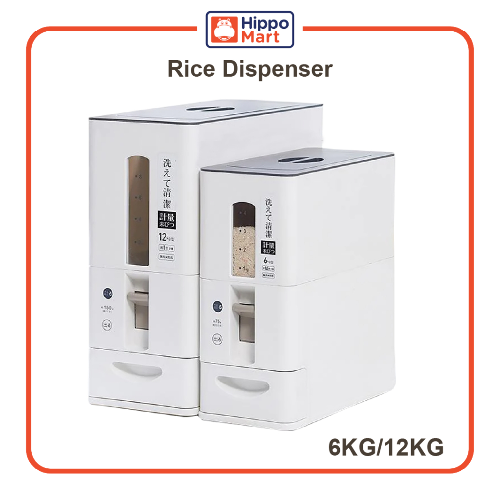 Rice Dispenser | Rice Storage | Easy One Touch Airtight | Roller White ...