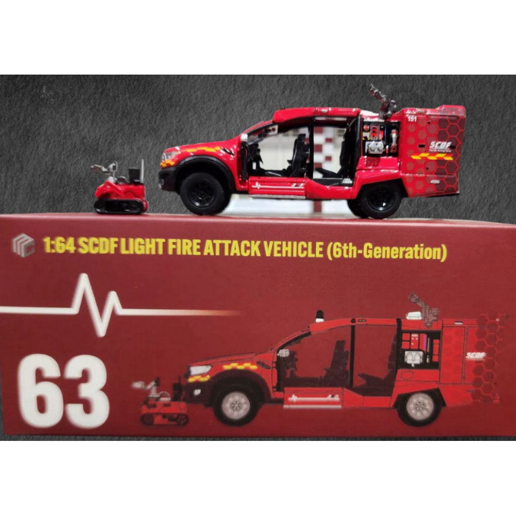 SCDF 1:64 SCDF LIGHT FIRE ATTACK VEHICLE (6th-Generation) | Shopee ...