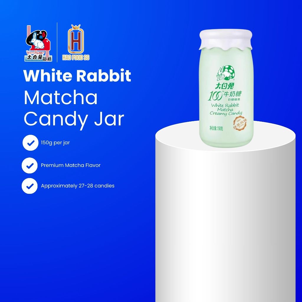 White Rabbit Matcha Candy Jar 150g – Creamy Treat | Shopee Singapore
