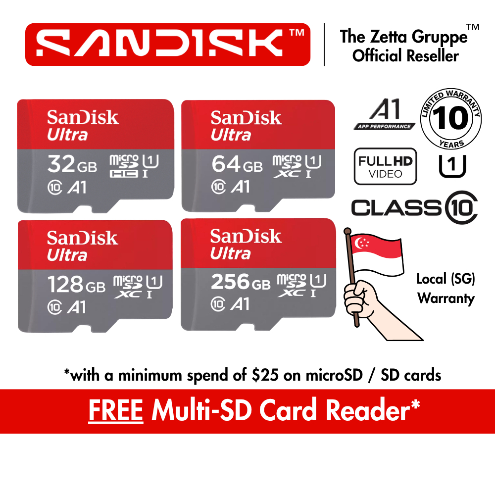 SanDisk Ultra A1 microSD Card Android Windows UHS-I Card C10 32GB 64GB ...