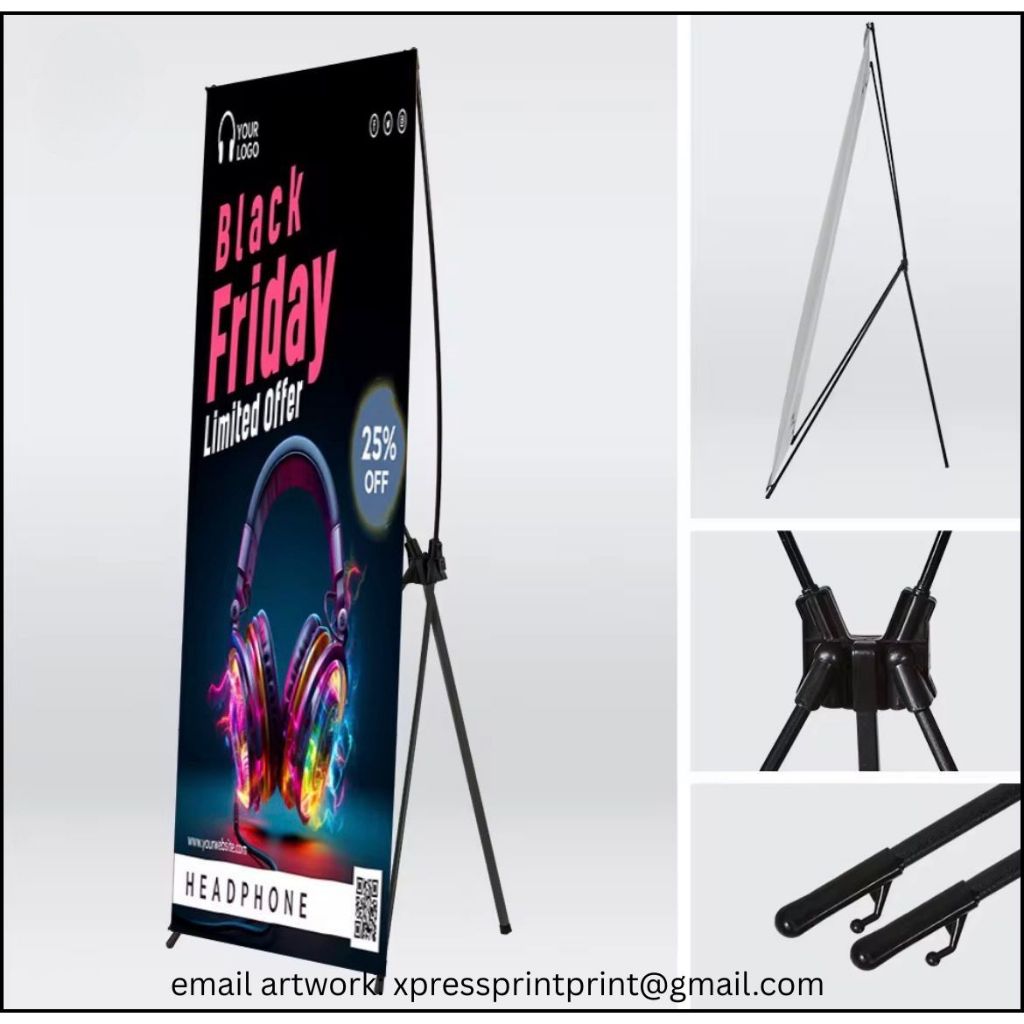 X Stand Banner Display | Portable Roll Up Standee | Advertising Banner ...