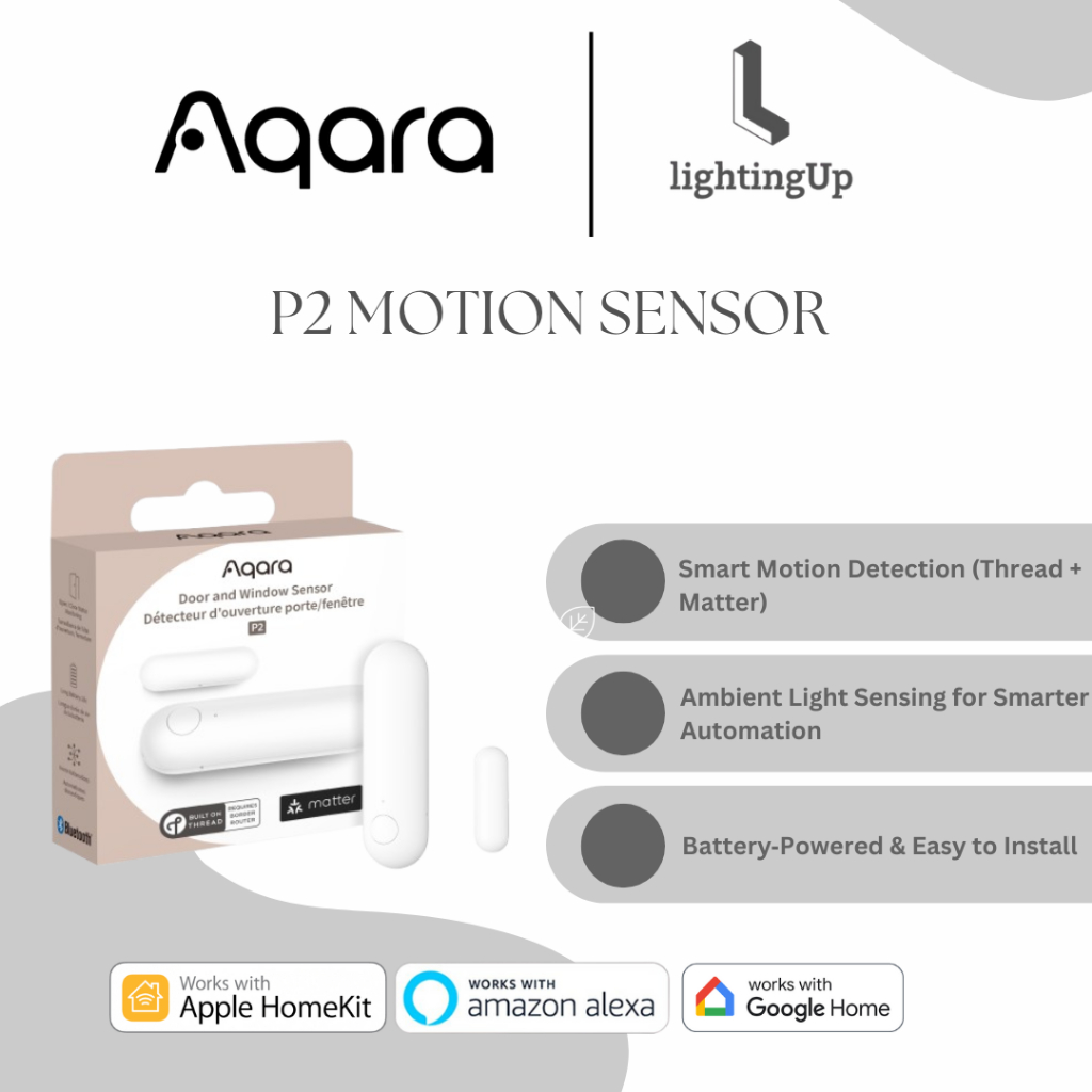 Aqara P2 Door & Light Sensor – Thread + Matter Smart Motion & Ambient ...