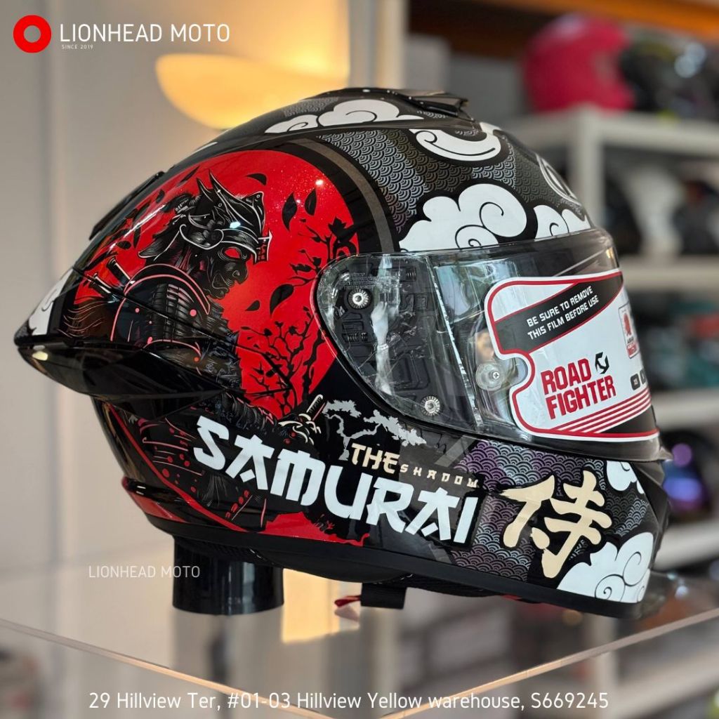 shoei black and red helmet Shoei RF-1400 Sheen Helmet