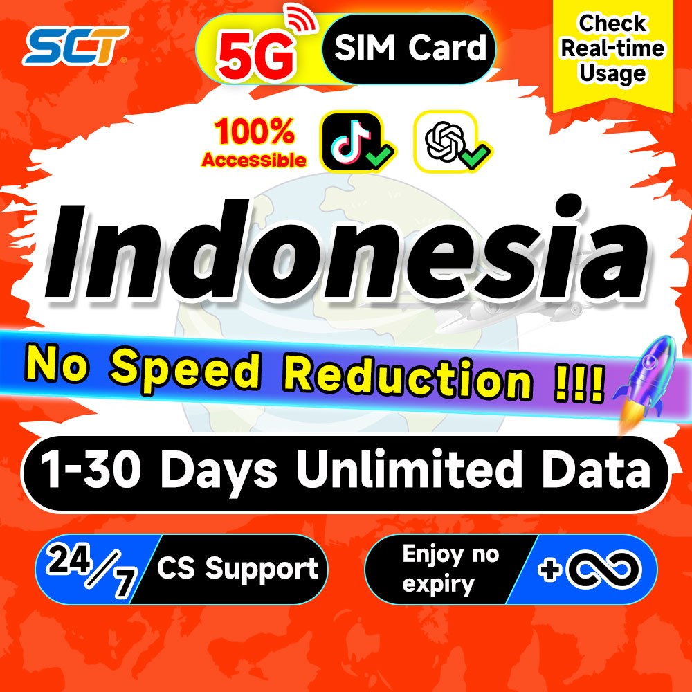 Indonesia SIM Card 1-15 Days Daily500MB-20GB Unlimited 4G Data ...