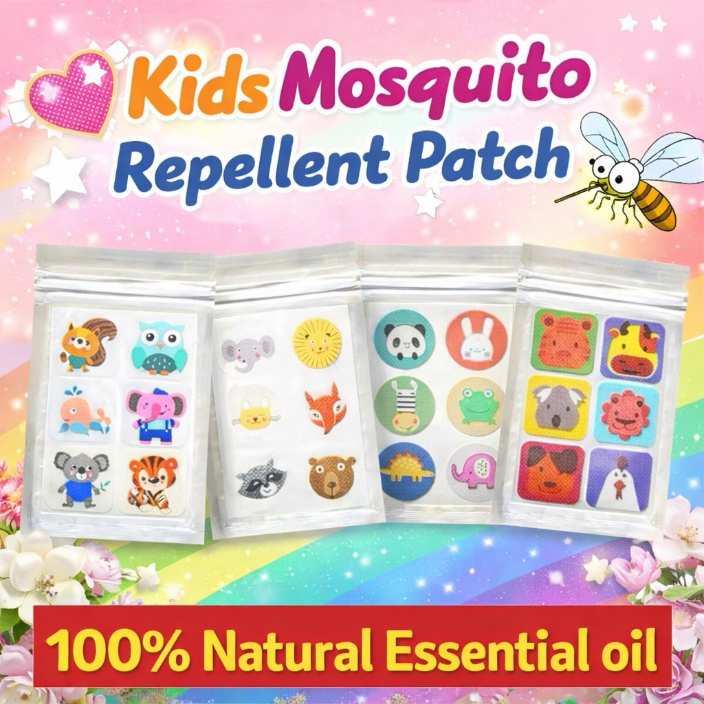 Kids Mosquito Repellant Patch DEET FREE | 100% Natural Essential Oil ...