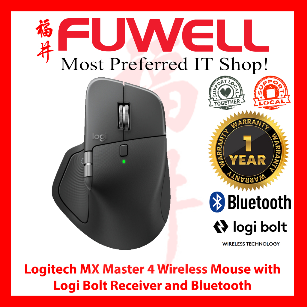 FUWELL - Logitech MX Master 4 Wireless Mouse with Logi Bolt Receiver ...