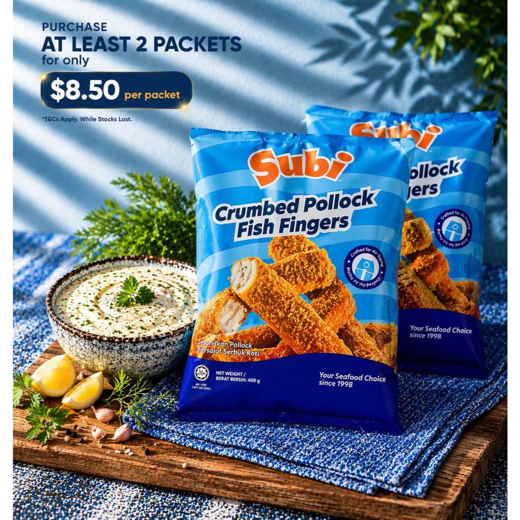 【Pacific West 】Subi Crumbed Pollock Fish Fingers| Frozen Fish Fillet ...