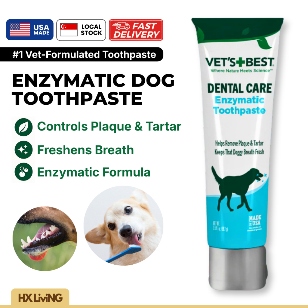 Vet's Best Dog Toothpaste 3.5oz Enzymatic Dental Gel Removes Plaque ...