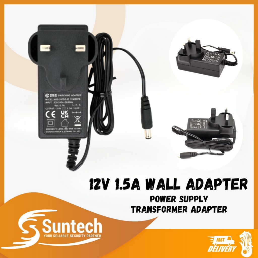 12V 1.5A Wall Adapter Power Supply Transformer Adapter | Shopee Singapore