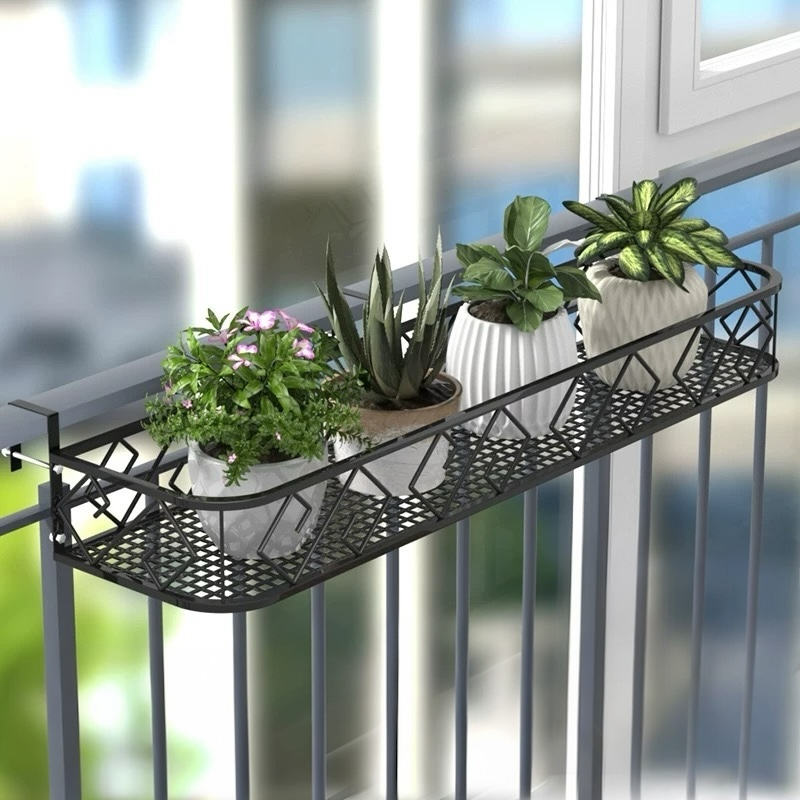 Flower Rack Parapet Hanging Planter Railing Basket Gardening Adjustable ...