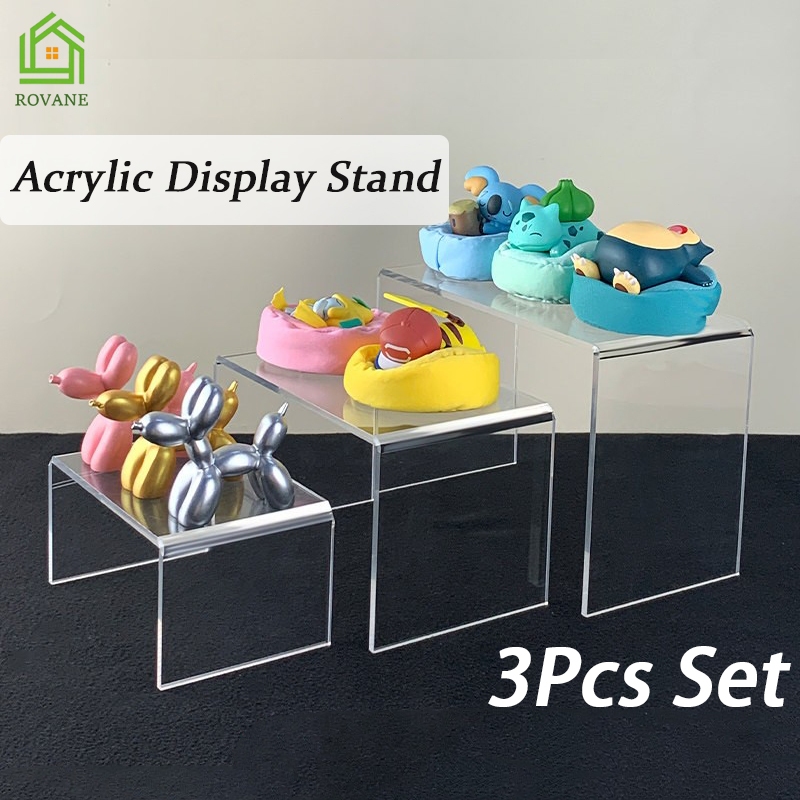 {SG} Display Stand Clear Acrylic Display Riser Stackable Figure Display ...