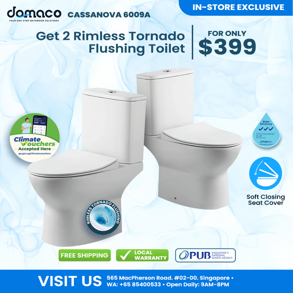 Domaco x Cassanova 6009A Rimless Tornado Flushing w/ Nano & Anti ...