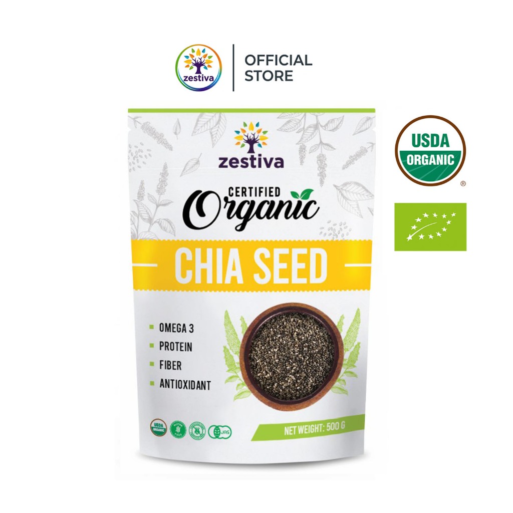 Zestiva Organic Chia Seeds 500g | Fresh New Stock | Shopee Singapore