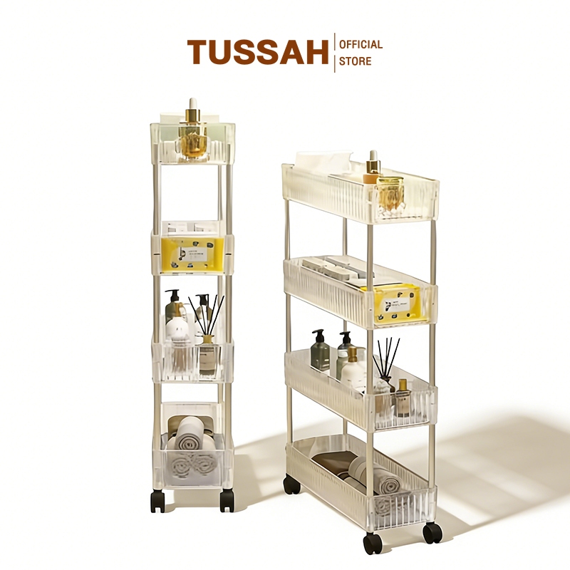TUSSAH Slim Movable Shelf Transparent Storage Box Acrylic Storage Rack ...