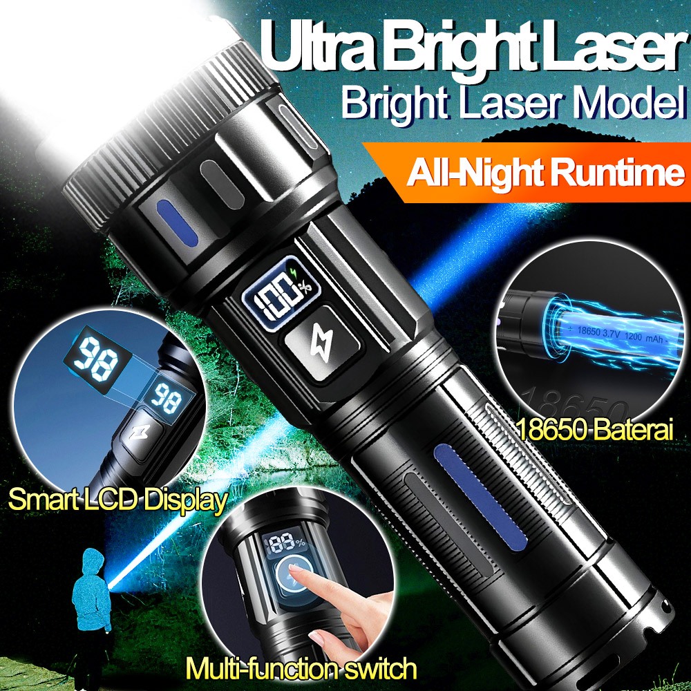 LY109 Flashlight White Laser High Power Super Bright Outdoor Home ...