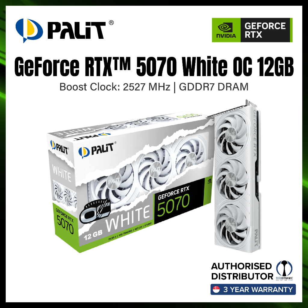 PALIT GeForce RTX™ 5070 WHITE OC 12GB Graphics Card | Shopee Singapore