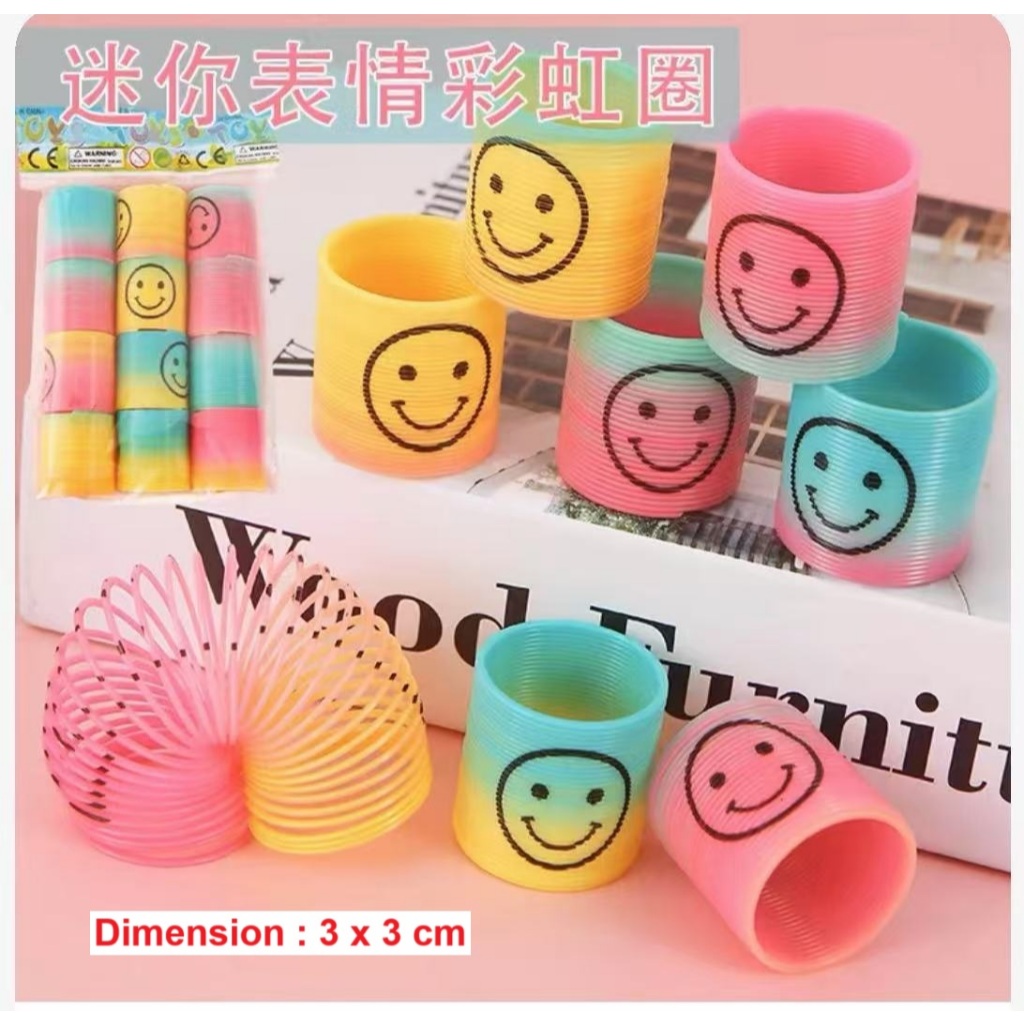 Emoji Toys Mini Rainbow Spring 3.5cm String Coil Educational Goodie Bag ...