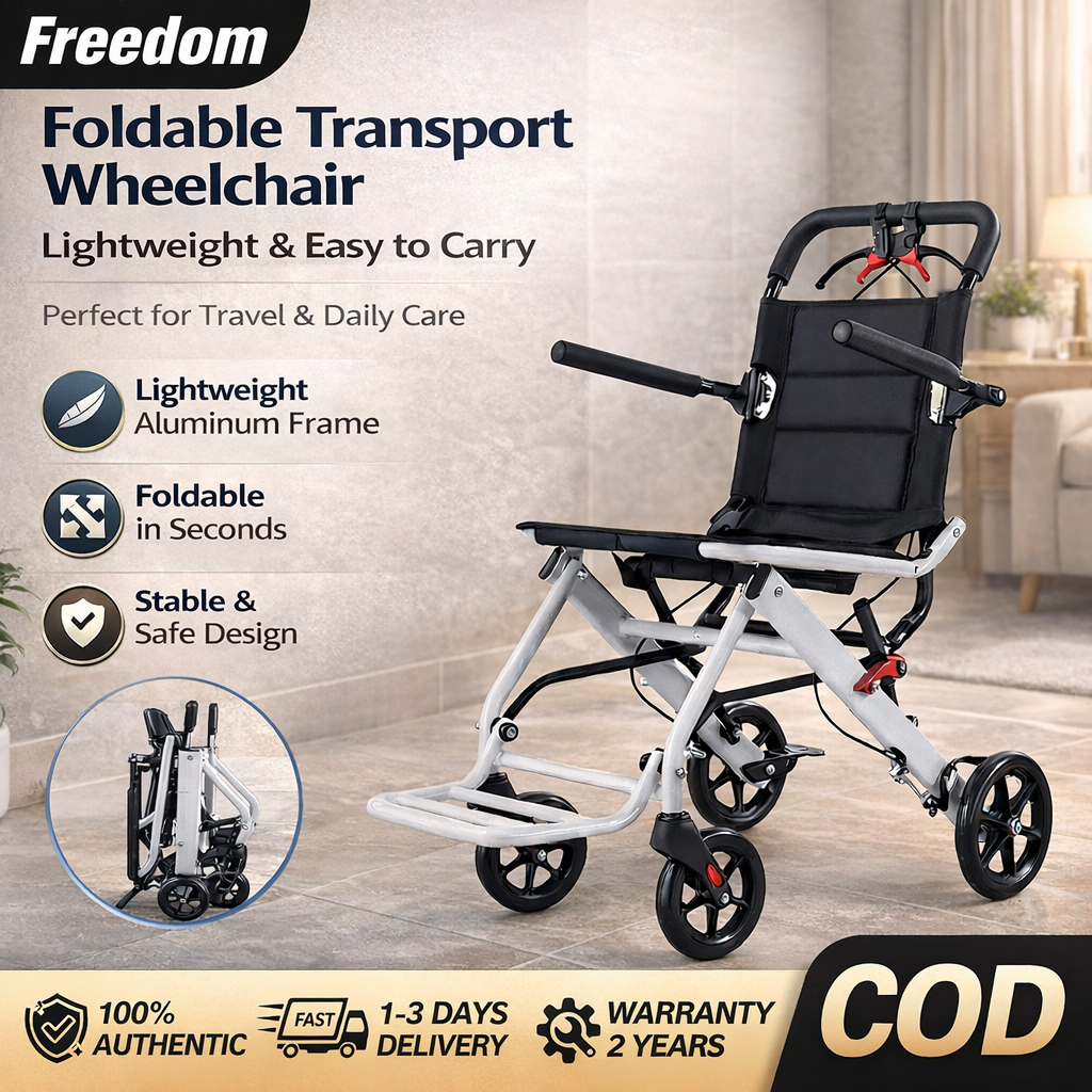 SG Ultra-Lightweight Portable Transport Wheelchair Foldable Travel ...