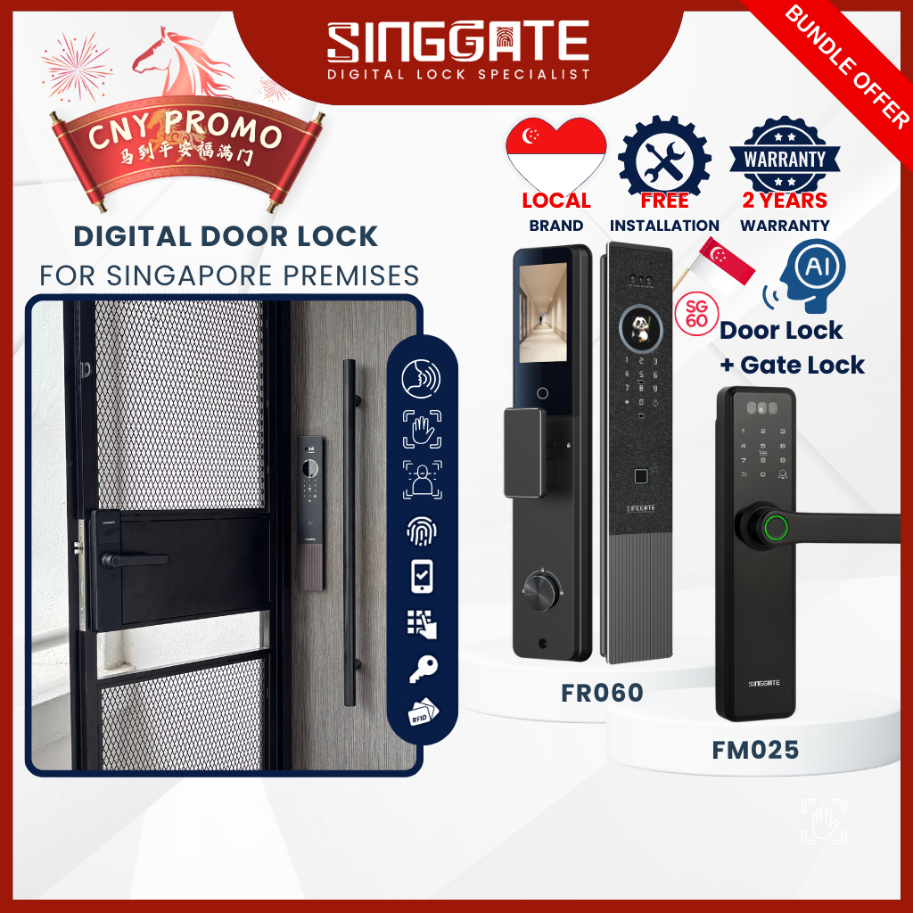 SG60 Edition】FREE Installation | SINGGATE [FR060] with AI Voice Intelligent  Control Digital Door Lock(2 Years Warranty) | Shopee Singapore