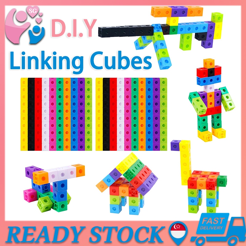 SG [300/500pcs] Linking Counting Cubes DIY Plastic Counting Blocks ...