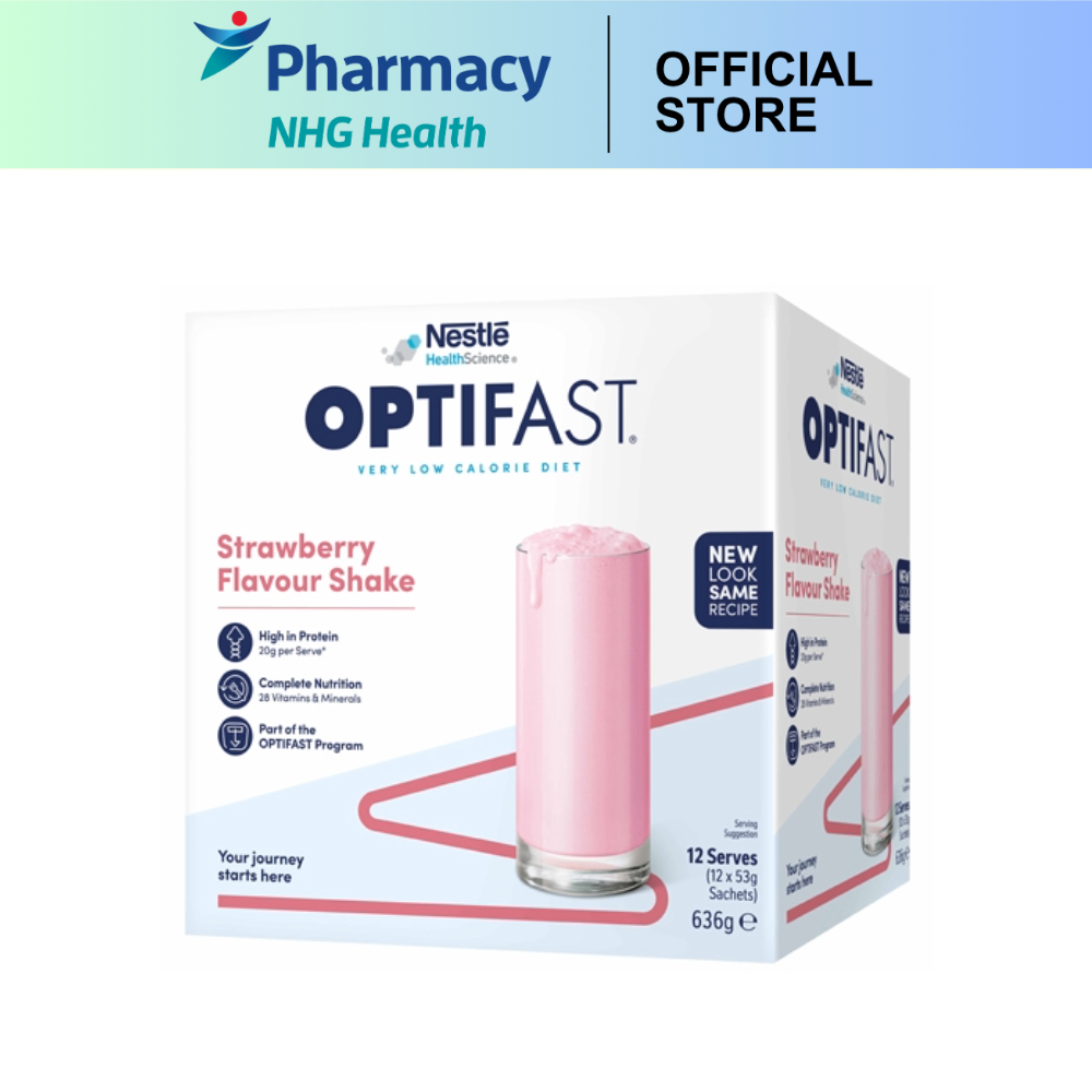 Optifast Milk Shake Strawberry Sac 12x53g [Meal Replacement] (Expiry ...