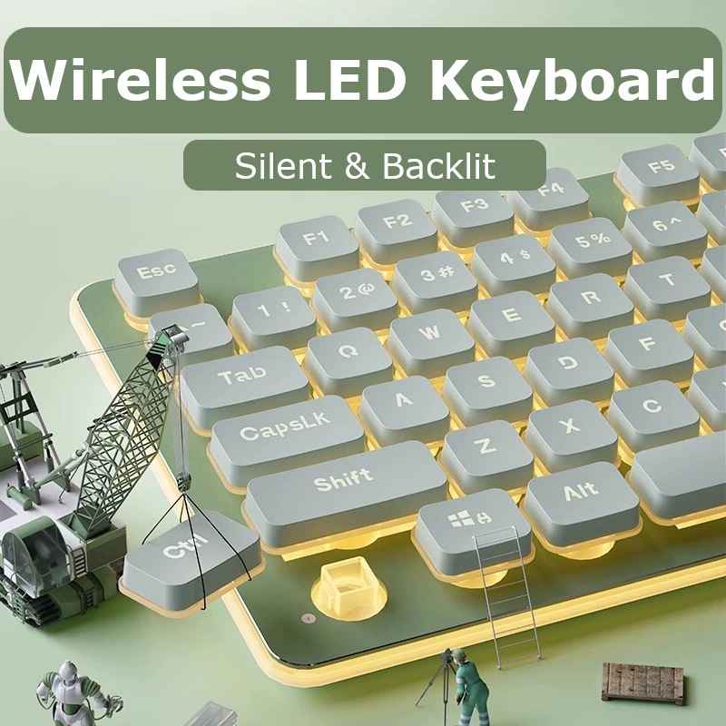 L1 Mechanical-Feel Wireless Keyboard: Backlit Wireless (2.4G) Gaming ...