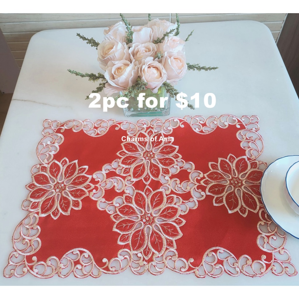 SG seller ready stock) Embroidery table runner table cloth