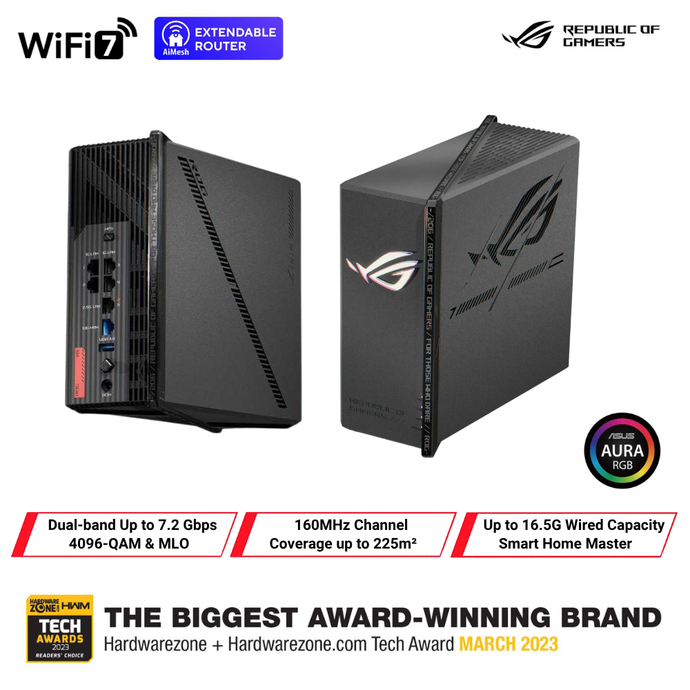 ASUS ROG Strix GS-BE7200X Dual-band WiFi 7 (802.11be) Gaming Router ...