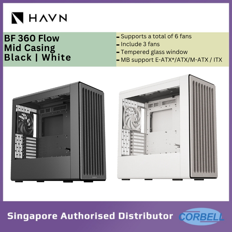 HAVN BF 360 Desktop Case Medium Desktop Casing High-airflow ATX case ...