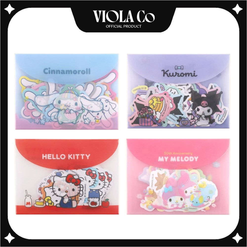[Sanrio] Character Sticker Pouch Set (Hello Kitty / My Melody / Kuromi ...