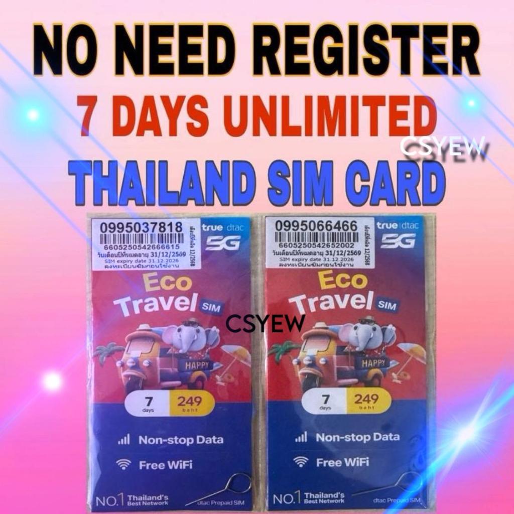 (Ready Stock ) Thailand Travel SIM Card TRUEMOVE 7 Days UNLIMITED DATA ...