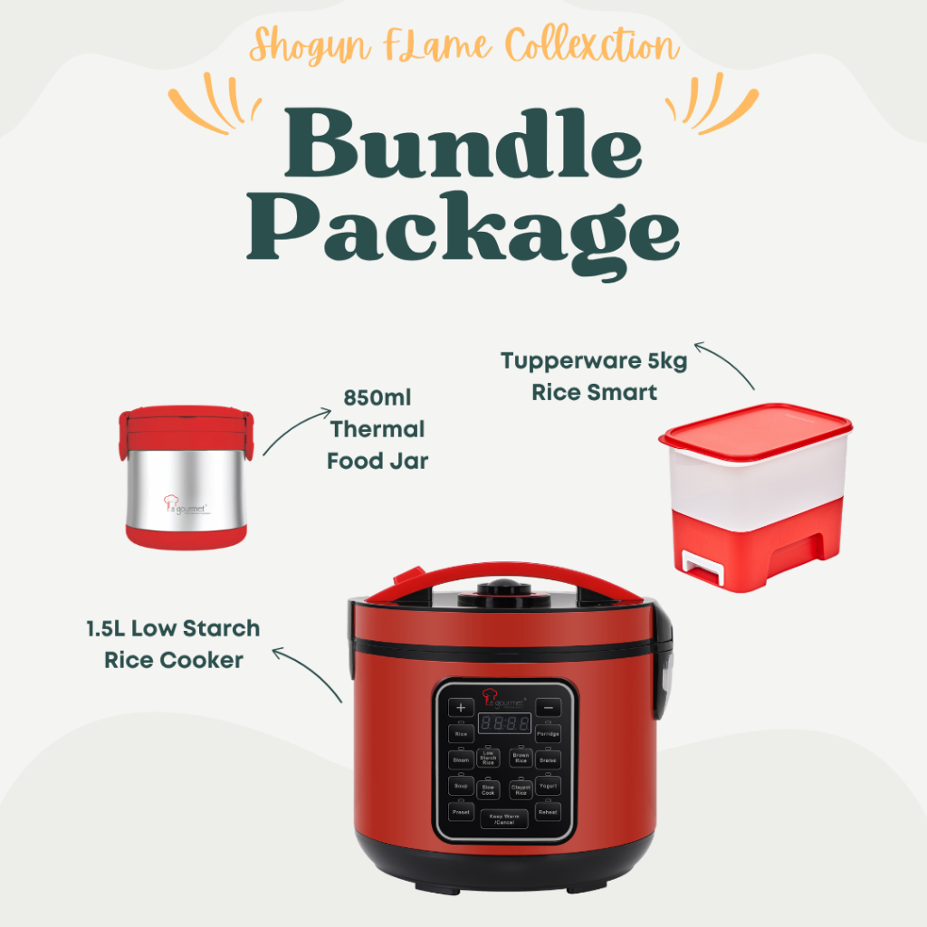 La Gourmet Bundle Deal - Flame Rice Cooker (Red Only) + 850ml Thermal ...