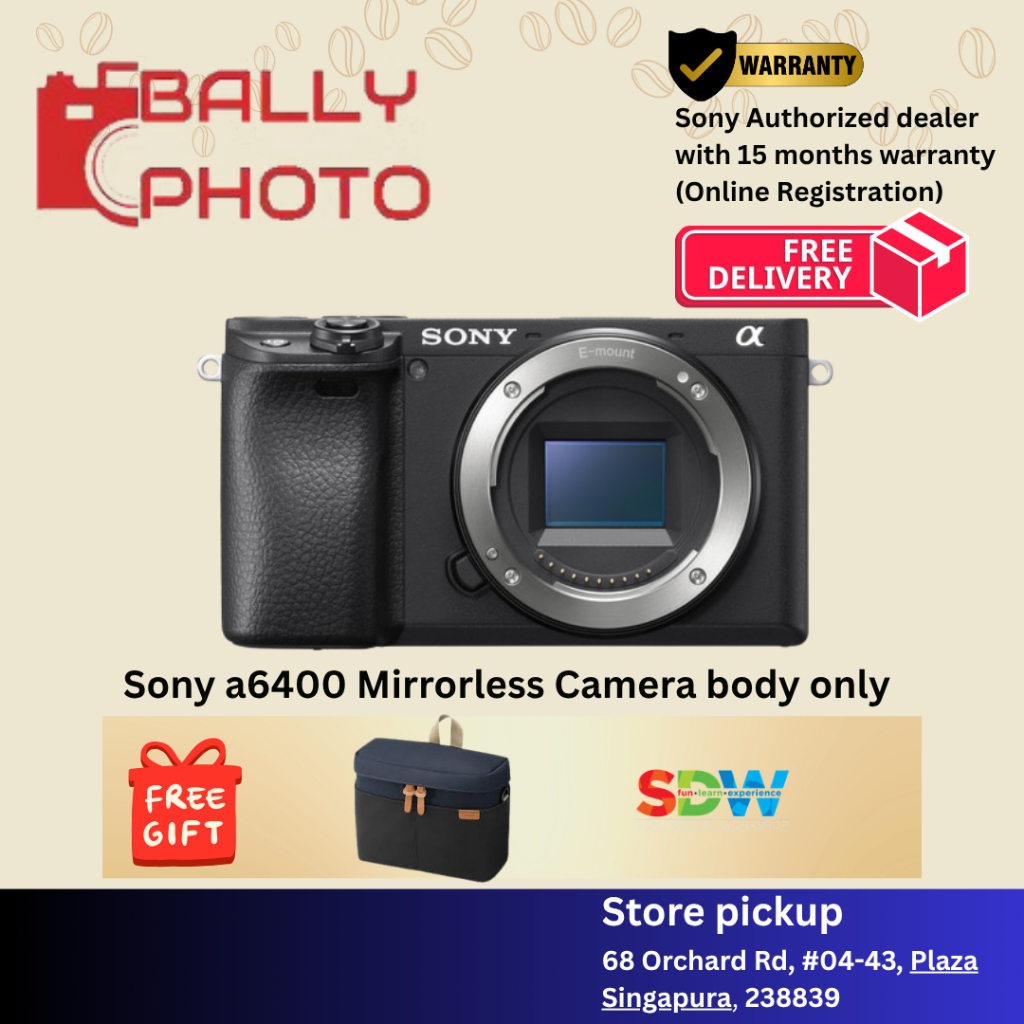 Sony ILCE-6400 / A6400 Mirrorless Camera (Free Bag + SDW Course