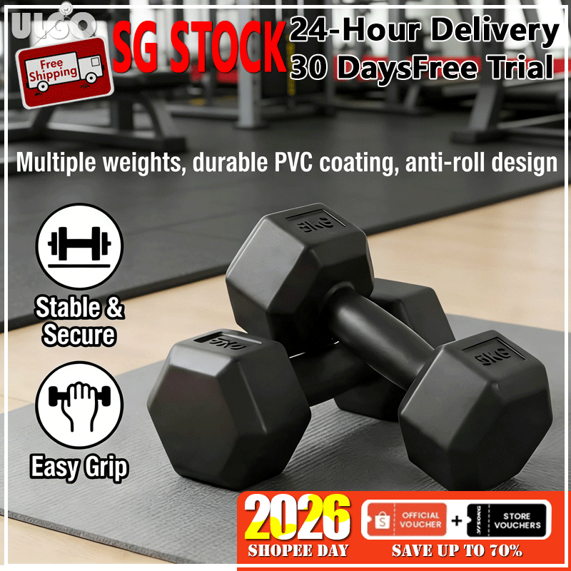 【Next-Day Delivery】DUMBBELL Anti-Slip Dumbbells 3-10kg Home Gym Small ...