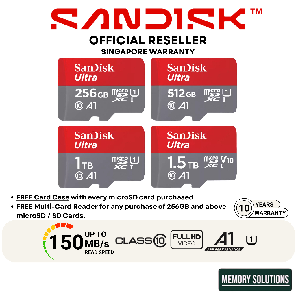 SanDisk Ultra A1 microSD Card Android Windows UHS-I Card C10 256GB ...