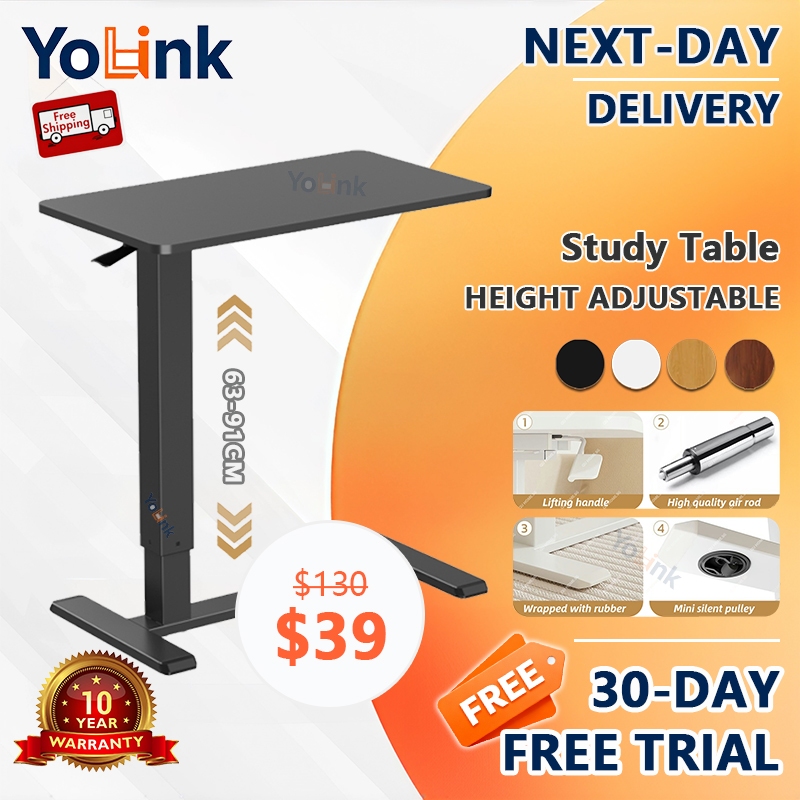 【Next Day Delivery】Study Table Height Adjustable Side Table With Wheels ...