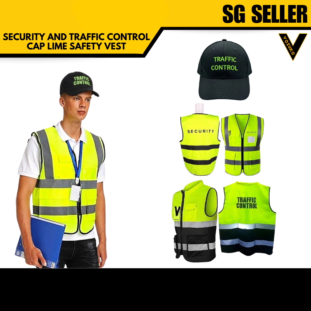 [SG SELLER] REFLECTIVE SAFETY VEST WITH SECURITY AND TRAFFIC CONTROL ...