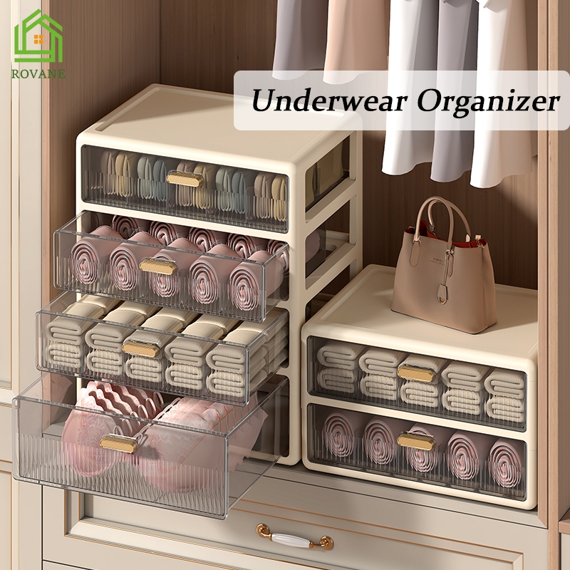 {SG} Underwear Organizer Drawer Stackable Bra Pants Socks Storage Box ...