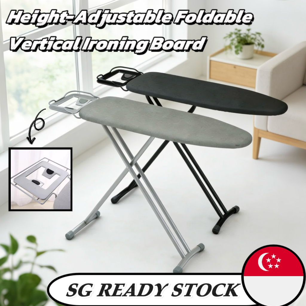 [SG STOCK]Premium Foldable Ironing Board with Iron Rest Multi-Height ...