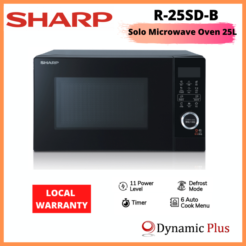 SHARP R-25SD-B Solo Microwave Oven - 25L | Shopee Singapore