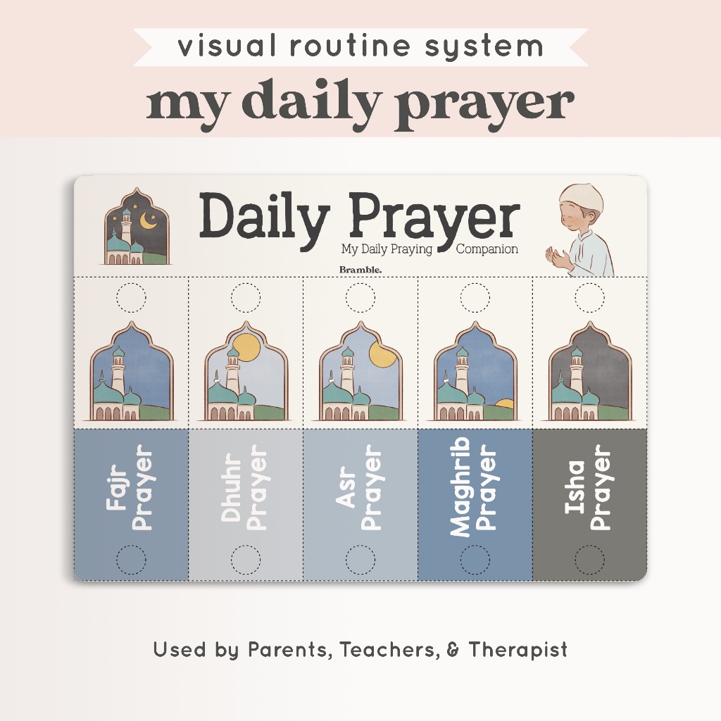 Bramble – Daily Prayer Routine Board for Boys/Girls | Solat Chart for ...